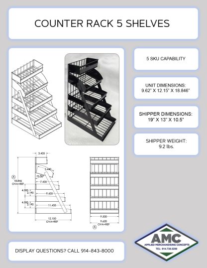 All Purpose Counter Rack Counter Unit: Counter Rack 5 Shelves – AMC