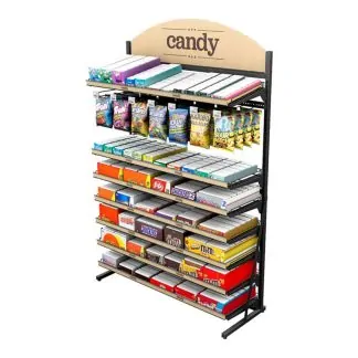 Candy Rack 2.0 – 36″ Wide, 8 Shelves Positioned Straight or Angled